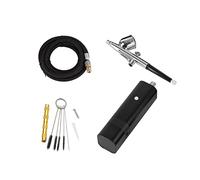 Pulverizador de Pintura, Kit de aerógrafo único Potente compresor con pistola de rociado tipo gravedad for arte modelo pintura artista artista maquillaje tatuajes herramientas de pastel(TM80S Black E)