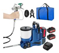 Pulverizador de pintura sin aire, máquina de pulverización de pintura inalámbrica de alta presión de 1,2 L, batería de 21 V, 1,1 l/min, 6 velocidades ajustables para látex, lacas, madera, muebles