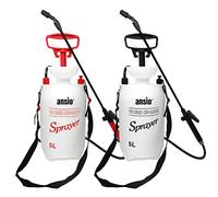 Pulverizador de presión de jardín con lanza de fibra de vidrio - Economy-Blanco/Negro y Blanco/Rojo - 5L Paquete de 2