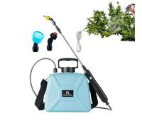 Pulverizador eléctrico 3 boquillas Limpiador recargable | Pulverizador inalámbrico de 5 L con correa para el hombro, lanza telescópica para suelo, piscina, cuidado de plantas