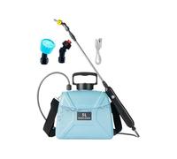 Pulverizador eléctrico de 3 boquillas, limpiador recargable | Pulverizador de jardín recargable de 5 litros con correa para el hombro, varita telescópica para exteriores, césped, patio