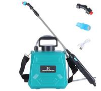 Pulverizador eléctrico de 5 L, 3,7 V, pulverizador de espalda potente | 2 velocidades de pulverización ajustables, lanza telescópica 66-92 cm, recarga USB-C, para deshierbe y fertilización en el