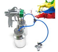 Pulverizador neumático de doble cabezal, pistola de pulverización de alimentación a presión, pistola de pintura de aire de 2 boquillas, boquilla de 1,3 mm, para pintura industrial