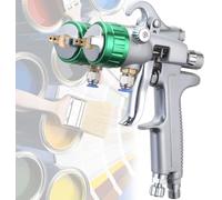 Pulverizador neumático, pistola de pulverización de alimentación a presión de doble cabezal con boquillas de 1,3 mm, pistola de pintura de aire para automoción y carpintería, 8-12 cfm