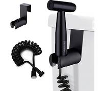 Pulverizador para bidé de mano, con gancho para tanque y manguera de ducha flexible de 122 pulgadas retráctil para saneamiento de agua, inodoro, bidé, pistola rociadora, baño (negro)