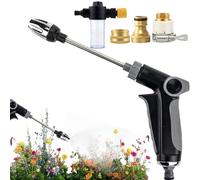 Pulverizador para manguera de jardín - Boquilla de agua de alta potencia, accesorio de lavado fácil de agarre, niebla fina para un control potente del flujo | Limpiador exterior versátil