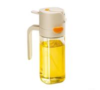 Pulverizador y dispensador de aceite 2 en 1, boquilla de niebla fina con vertido sin goteo para una cocción saludable, control de 0,15 g, botella de vidrio de borosilicato, gris