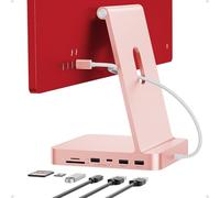 PULWTOP Hub USB C para iMac de 24 Pulgadas M1/M3/M4, Hub USB iMac con SSD M.2 NVMe (no Incluido), Accesorios iMac para iMac 2021/2023/2024, Adaptador Hub iMac con 10 Gbps, SD/TF, M .2 SSD, Rosa
