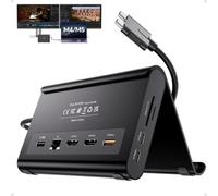 PULWTOP MacBook Docking Station Dual Monitor 4K@60Hz para MacBook Pro/Air M3/M4/M5, Computadora Portátil USB C Dock con 2 HDMI, PD, Ethernet, USB A/C 10Gbps, Audio, SD/TF, USB 2.0(Not for Windows)