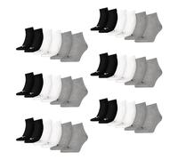 Puma 18 pares de calcetines tobilleros unisex, talla 35-49, para hombre y mujer 882 - Gris/blanco/negro 35-38