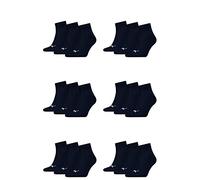 Puma 18 pares de calcetines tobilleros unisex, talla 35-49, para hombre y mujer Azul 321 - Navy, color azul marino