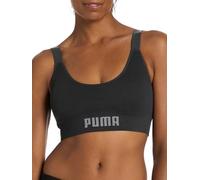 PUMA 2 Pack Seamless Sports Bra Sujetador Deportivo, Negro/Gris Jaspeado, M para Mujer