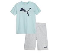 PUMA 2 Piece Set, Sleeve Cotton Jersey T-Shirt & Matching Short Conjunto de Ropa, Modern Mint, L para Niños