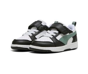 Puma 397420 Kids Rebound V6 Low AC+ - Tenis infantiles, 25 colores primavera verano Puma negro/verde pistacho/blanco Puma (20), 16.0 cm