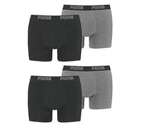 PUMA 521015001 - Juego de 4 calzoncillos básicos para hombre, color gris oscuro/negro, talla M