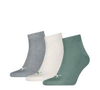 PUMA 701230337 Calcetines de Tres Cuartos, Verde y Gris, 35-38 (Pack de 3) Unisex Adulto