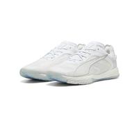 PUMA Accelerate Pro 4, Zapato de Tribunal Interior Unisex Adulto, Blanco Plata, 44.5 EU