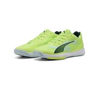PUMA Accelerate Turbo 4, Zapato de Tribunal Interior Unisex Adulto, Fizzy Light Green Terrain White Silver, 37 EU