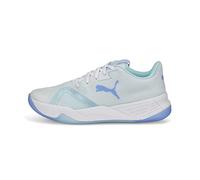 PUMA Accelerate Turbo Nitro II W+, Zapato de Tribunal Interior Unisex Adulto, White-Elektro Purple-Light Aqua, 42 EU