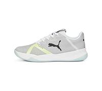 PUMA Accelerate Turbo II, Zapato de Tribunal Interior Unisex Adulto, White Black-Fizzy Light-Nitro Blue, 42.5 EU