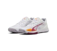 PUMA Accelerate Turbo W+ 4, Zapato de Tribunal Interior Mujer, White Berry Lilac Crush Heat Fire, 39 EU