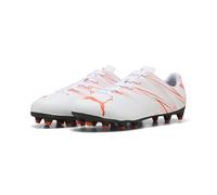PUMA - ATTACANTO FG/AG JR, Zapatillas de fútbol Unisexo, PUMA White-Glowing Red,