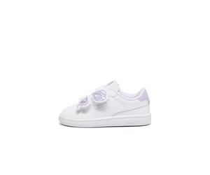 PUMA Baby Girl Smash 3.0 Bfly V Inf Zapatillas, White Vivid Violet Silver, 27 EU