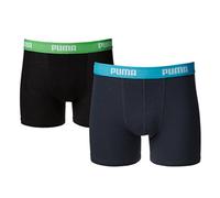 Puma Basic Boxer 2P, Calzoncillos para Niños, Negro (India Ink/Turquo (376)), 122-128 pack de 2