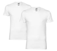 Puma T-Shirt, Blanco (White), M (Pack de 2) para Hombre