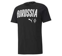 PUMA Bmg Ftblcore Wording tee Camiseta, Hombre, Black White, S