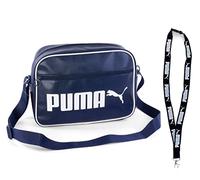 PUMA - Bolso bandolera - Campus Reporter Retro Bag - Llavero limitado, Azul marino/Azul oscuro, Talla única