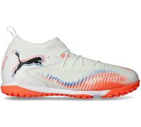 Puma - Bota de fútbol Future 8 Match Turf + Mid Niño, Unisex, White-Black-Glowing Red, 2.5 UK