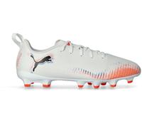 Puma Unisex Kid's Future 8 Play FG/AG Jr Soccer Shoe, Puma White Puma Black Glowing Red, 4.5 UK