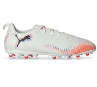 PUMA Future 8 Play MG Jr, Zapatillas de fútbol, Blanco Negro Rojo Brillante, 34.5 EU