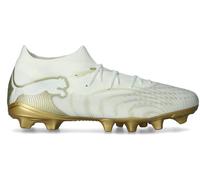 Puma - Bota de fútbol Future 9 Match FG/AG, Unisex, White-Metallic Gold-Black, 9 UK