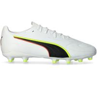 Puma - Bota de fútbol King 20 Match FG/AG Niño, Unisex, Puma White-Glowing Red-Yellow Alert, 5.5 UK