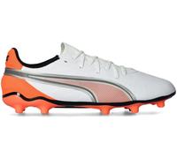 Puma - Bota de fútbol King Match FG/AG Niño, Unisex, White-Glowing Red-Black-Silver, 4.5 UK