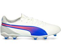 Puma - Bota de fútbol King Match FG/AG, Unisex, White-Bluemazing-Flat Light Gray, 9 UK