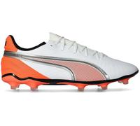 Puma - Bota de fútbol King Match FG/AG, Unisex, White-Silver-Glowing Red, 8.5 UK
