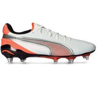 Puma - Bota de fútbol King Ultimate MxSG, Unisex, White-Silver-Glowing Red-Black, 8 UK