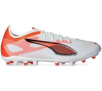 PUMA Ultra 5 Match MG, Zapatillas de fútbol Unisex Adulto, White Black-Glowing Red, 46 EU