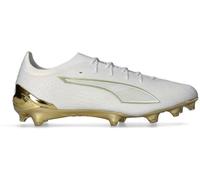 Puma - Bota de fútbol Ultra 6 Ultimate FG, Unisex, White-Metallic Gold-Black, 8.5 UK