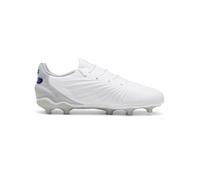 PUMA King Match FG/AG Jr, Soccer Shoe, White-Bluemazing-Flat Light Gray, 38 EU