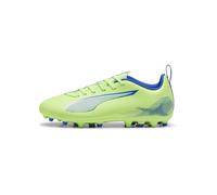 PUMA Ultra 5 Play MG JR, Soccer Shoe, Fizzy Apple White-BLUEMAZING, 32 EU