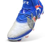 PUMA Botas de fútbol FUTURE 8 ULTIMATE FOREVER FG unisex, Calzado, Blanco/Ultra Azul/Feather Gris, 42.5 42.5
