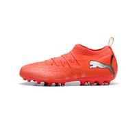 Puma Tenis de fútbol Future 9 Match MG JR Rojo brillante/Blanco/Negro/Plateado Talla UK 3 (35.5 EU)