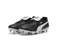 PUMA Botas de fútbol King Top MxSG Unisex 40.5, Black White Gold