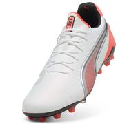 PUMA Botas de fútbol KING ULTIMATE MG unisex, Calzado, Blanco/Silver/Glowing Rojo, 40 40