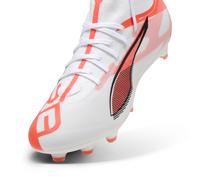 PUMA - Ultra 5 Match+ FG/AG, Zapatillas de fútbol Unisexo, PUMA White-PUMA Black-Glowing Red,