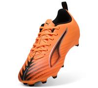 Puma Ultra 6 Play FG/AG JrSoccer - Tenis Unisex para niños, Heat Fire Puma Negro Rojo Brillante, 35 EU